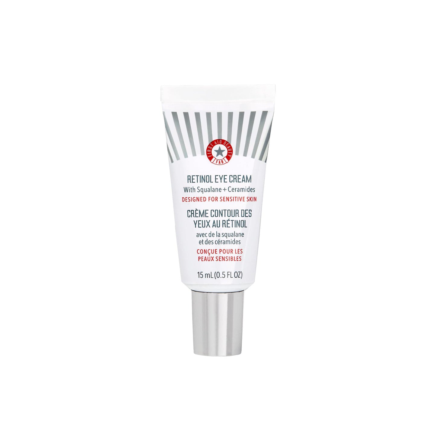 First Aid Beauty - Retinol Eye Cream with Squalane + Ceramides, Encapsulated Retinol Serum for Delicate Skin, Helps Improve Appearance of Fine Lines and Wrinkles, Safe for Sensitive Skin, 0.5 oz
