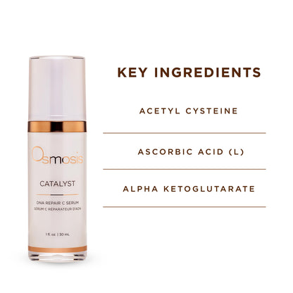 Osmosis CATALYST DNA Repair C Facial Serum to Boost Collagen, Improve Tone and Texture for Aging, Pigmented, Dry, Blemish-Prone Skin, 1 oz