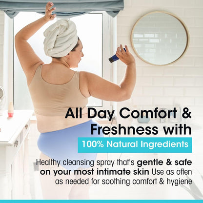vH essentials Intimate Cleansing Spray with Hypochlorous Acid 3 fl oz – Gentle, pH-Balanced Feminine Cleanser for Odor Control, Freshness & Comfort – Alcohol-Free, Sting-Free