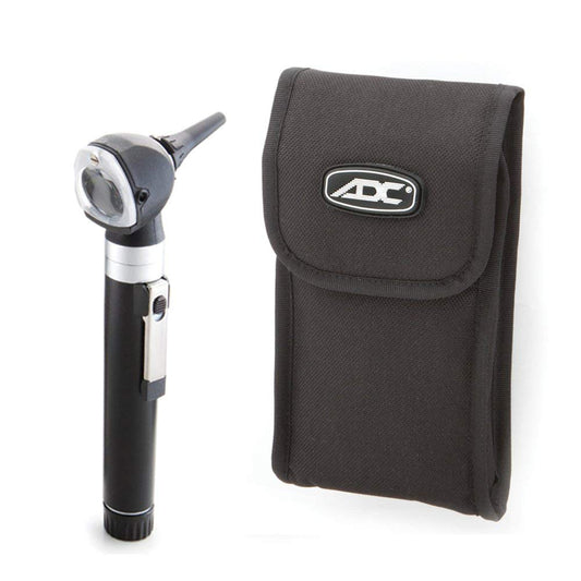 ADC Otoscope, Pocket Size, LED Lamp, 2.5V, Soft Case, Diagnostix 5111NLS, Black