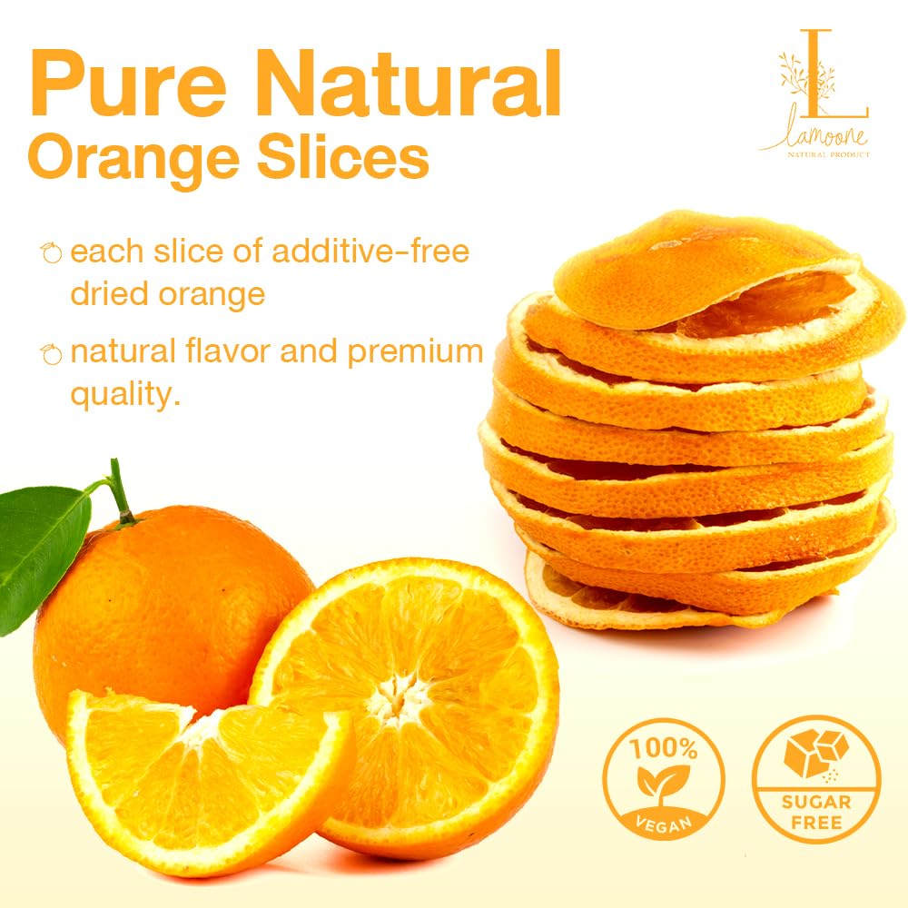 Premium Sweeten Dried Orange Slices, Dehydrated Fruit for Cocktails Garnish, Sweet and Moist, Delicious and Versatile Fruit Garnish, 5 Oz/142g (Pack of 1, 5, Ounce)