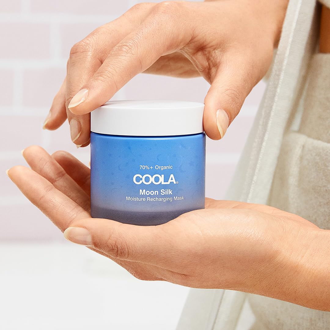 COOLA Organic Moon Silk Recharging Face Moisturizer Mask, Dermatologist Tested Skin Barrier Protection with Vitamin C, Vegan and Gluten Free, 2 Fl Oz