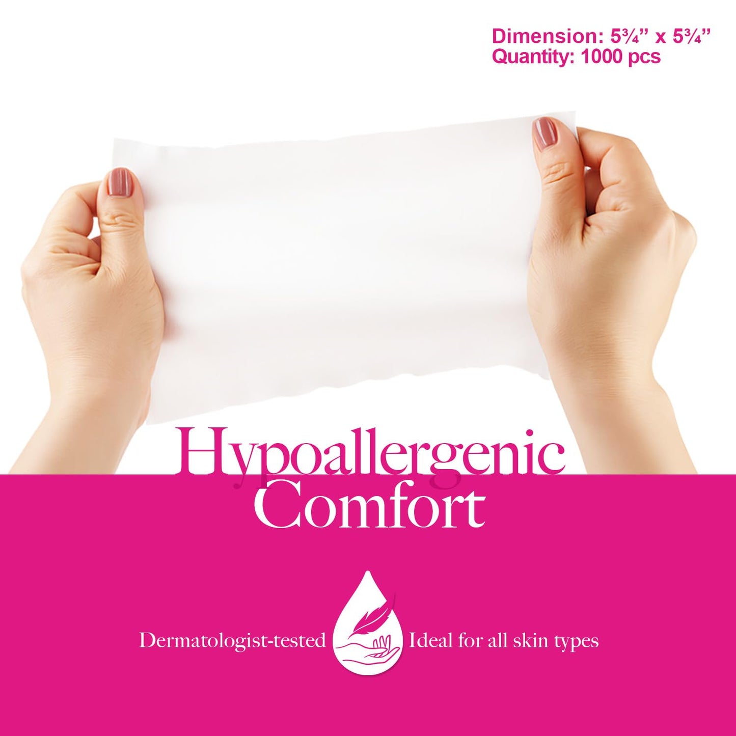 Dynarex HerCare Feminine Hygiene Wipes - 1000 Count - 5.5" x 8" Individually Wrapped, pH-Balanced, Alcohol-Free, Hypoallergenic, Travel Essentials for Women