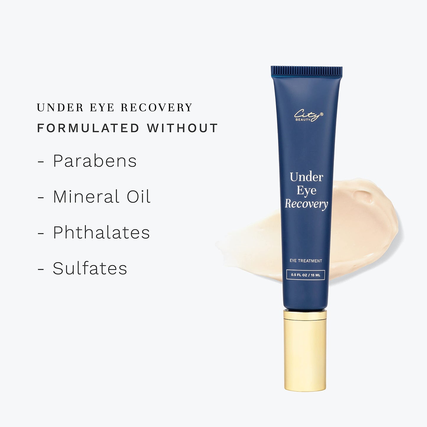 City Beauty Under Eye Recovery - Anti-Aging Eye Cream - Smooth & Brighten - Natural Formula with Peptides - Solution For Dark Circles & Wrinkles - Clean & Cruelty-Free Skin Care