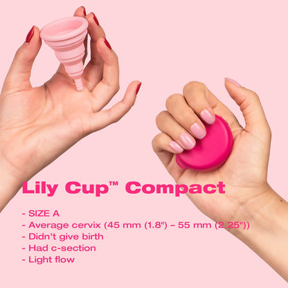 Intimina Lily Cup Compact - Small Menstrual Cup with Flat-fold Compact Design, Disposable Menstrual Cups, Period Cup Reusable (A)