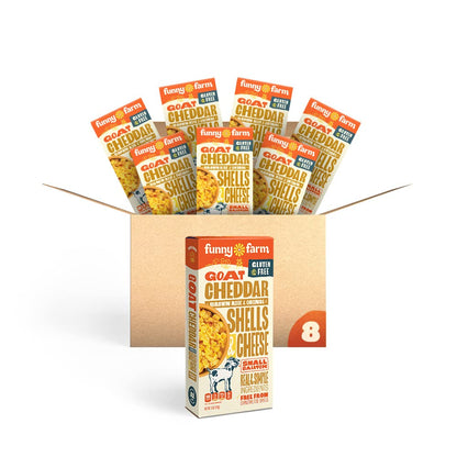 Funny Farm A2 Milk Gluten Free Macaroni and Cheese | Brown Rice & Quinoa Pasta with Cheddar Cheese Flavor - Goat Cheese Mac and Cheese Dinner Bundle | A2 Goat Milk Cheese Powder Base with Gluten-Free Noodles - Goats Milk Based Cheddar Cheese