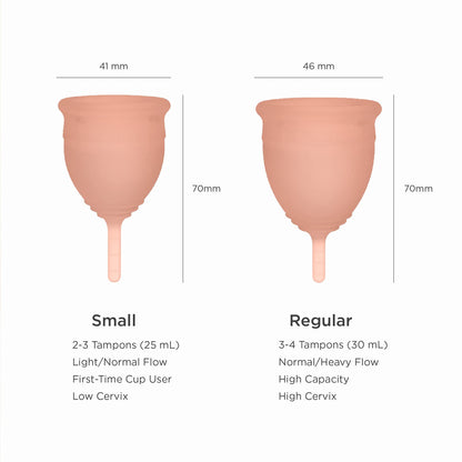 Saalt Soft Menstrual Cup (Desert Blush, Regular) & Cotton Brief Period 100% Cotton Underwear (Medium) - Best Sensitive Reusable Period Cup - Wear for 12 Hours - Tampon and Pad Alternative