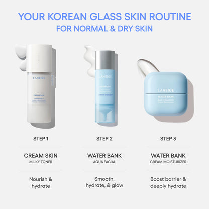 LANEIGE Water Bank Aqua Facial Serum | K-Beauty Exfoliating & Hydrating Serum | AHA BHA PHA Gentle Exfoliation| Hyaluronic Acid & Ceramide Glow Boost | Smooth, Soft, Radiant Skin