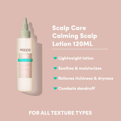 Mizani Scalp Care Calming Scalp Lotion - Soothing Dandruff Treatment, Anti Flake, With Eucalpytus, Avocado Oil & Menthol, Silicone-Free, Paraben-Free