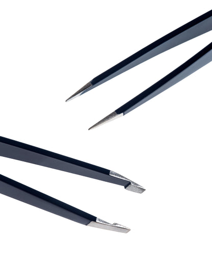Lune+Aster Slant Tweezer - Stainless steel slant tweezer for at-home brow touch ups and other grooming needs.