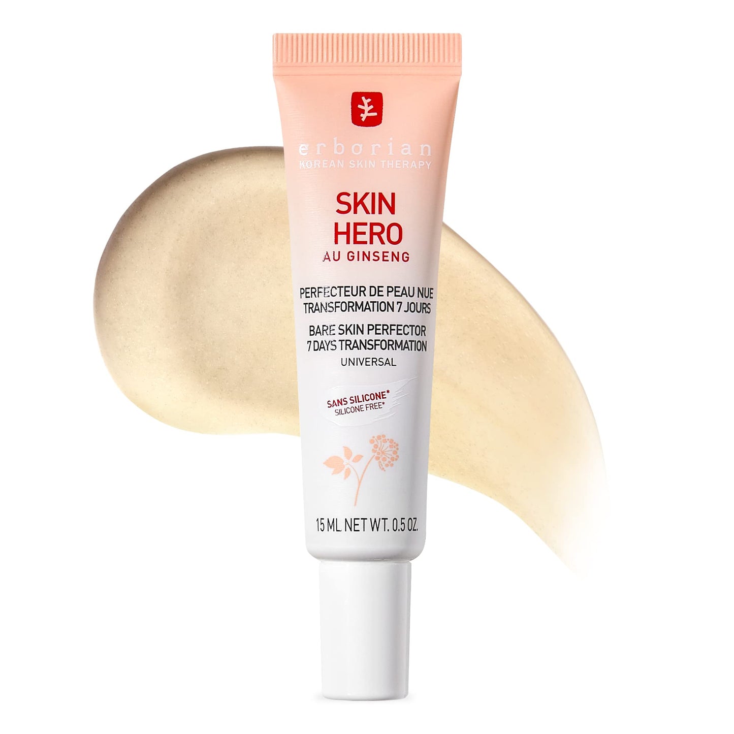 Erborian Skin Hero Perfector, Non-Tinted Concealer & Makeup Primer Hydrates, Smooths Texture, Blurs & Illuminates, Glass‑Skin Base, Korean Skincare