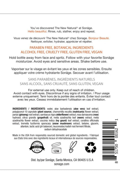 Sonage Hydrating Face Mist: Alcohol-Free Facial Spray with Snow Mushroom & Rose Water | Sets Makeup