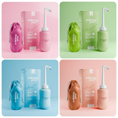 Mommy First® Peri Bottle for Postpartum Care | Upside Down Bottle for Perineal Cleansing and Recovery | Portable Bidet | Postpartum Essential | Baby Pink 12.2 OZ