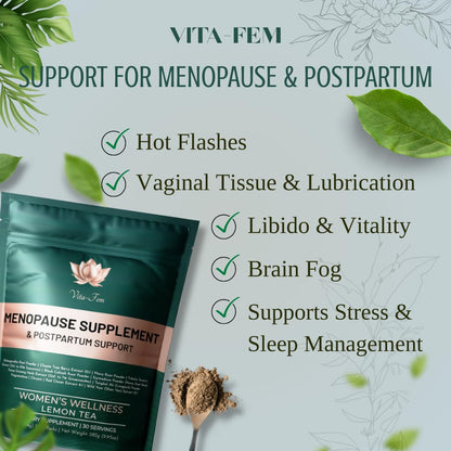 Menopause Supplement for Women | Replace 22 Pills with one Sachet per Day | Plant-Based Ashwagandha-Forward, Lemon Tea Flavor | Night Sweats & Hot Flash Relief - 30 Daily Stick Packs