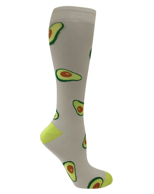 Prestige Medical 12" Premium Knit Compression Socks, Avocados on Grey