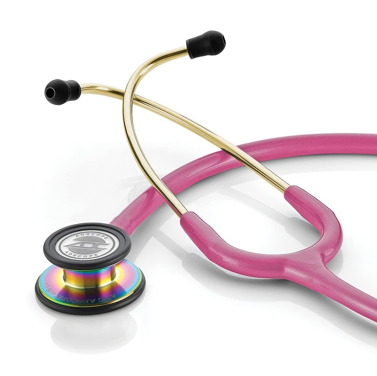 ADC Adscope 608 Convertible Clinician Stethoscope with Tunable AFD Technology, Adult Diaphragm and Adult Bell or Pediatric Diaphragm, 31 inch Length, Iridescent Metallic Raspberry