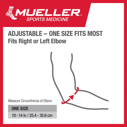 Mueller Tennis Elbow Support, One Size Fits Most (Pack of 1)