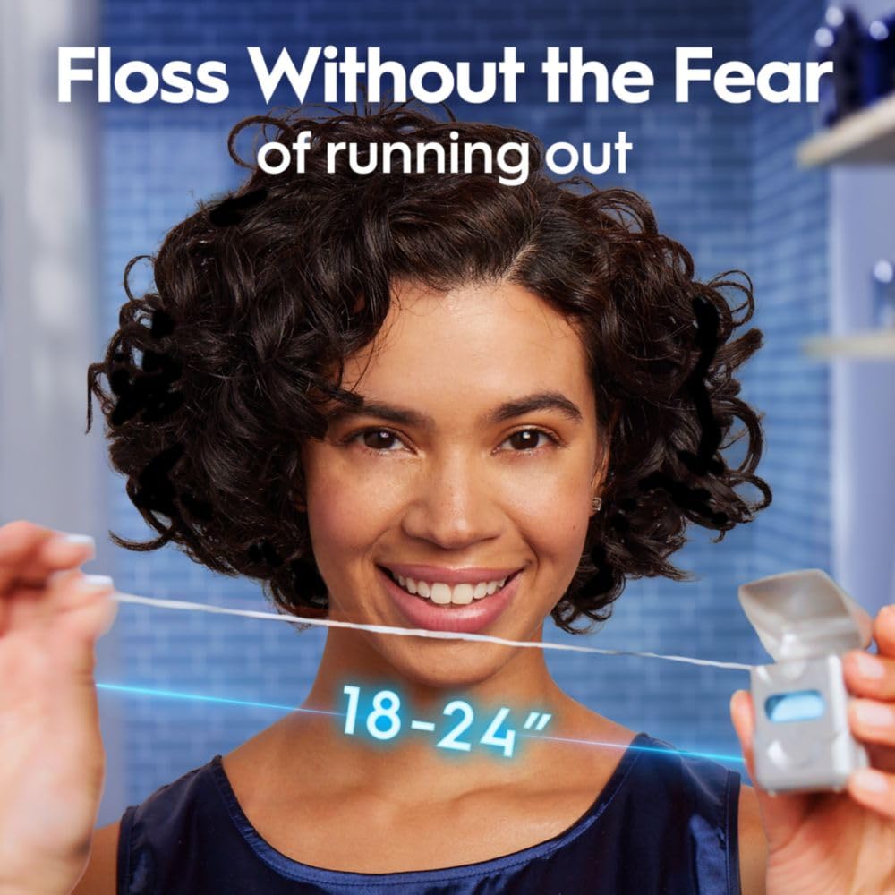 Oral-B Glide Dental Floss, Shred Resistant, Gentle on Gums, Natural Wax, Slides Smoothly, Deep Clean Cool Mint Flavor, 40 M, 3 Count