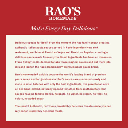 Rao's Homemade Four Cheese Pasta Sauce, 24 oz, Tomato Sauce, All Purpose, Keto Friendly Pasta Sauce, Premium Quality Tomatoes from Italy