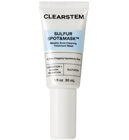 CLEARSTEM SULFUR SPOT&MASK Face Mask for Acne - Sulfur Spot Cleanser Facial Mask - Weekly Acne Face Mask for Clear & Smooth Skin - Made with Kaolin Clay & Glycolic to Reduce Blackheads & Blemishes