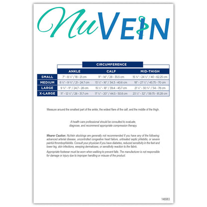NuVein Men's Compression Socks, 20-30 mmHg Support, Dress Trouser Style, Thigh High Length, Black, Medium