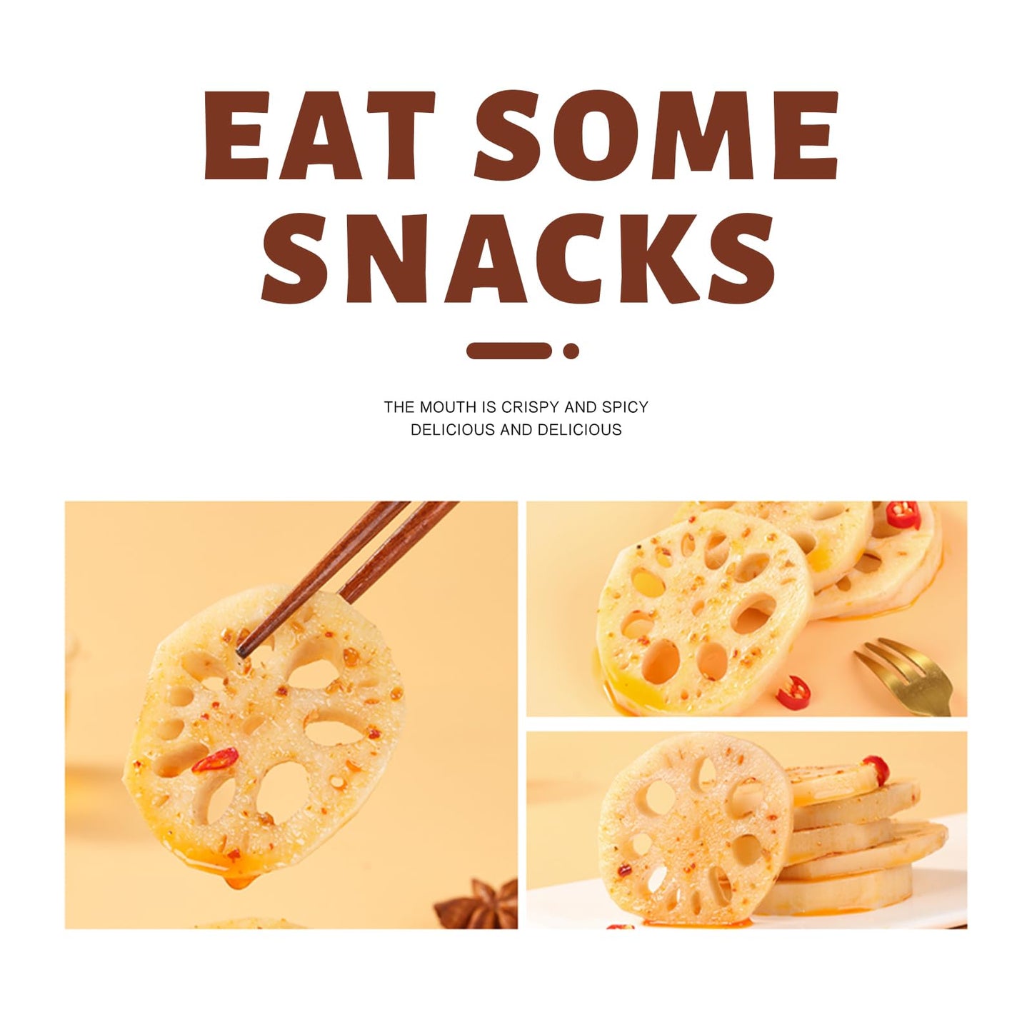 Spicy Lotus Root Slices, Instant Pickles, Waxed Vegetables, Spicy Strips, Casual Food, Tasty Side Dishes, Seasoned Dishes Instant Pouches, Spicy Vegetables, (20 Pouches)