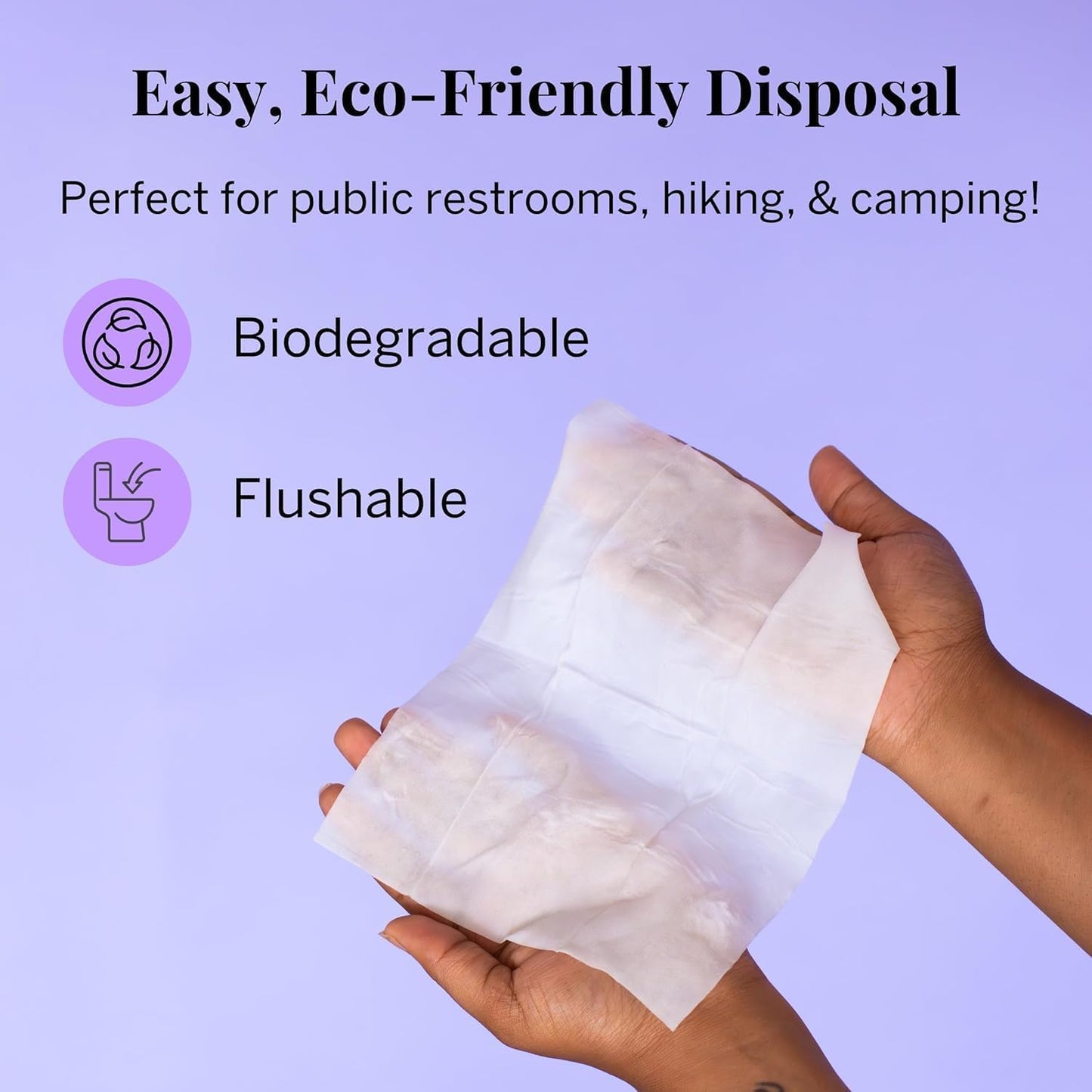 Pixie Feminine Wipes - On The Go Public Bathroom Wipes for Feminine Care - Safe On Period Cups & Menstrual Discs - Biodegradable, Flushable, pH Balanced & Unscented Menstrual Cup Wipes (20 Count)