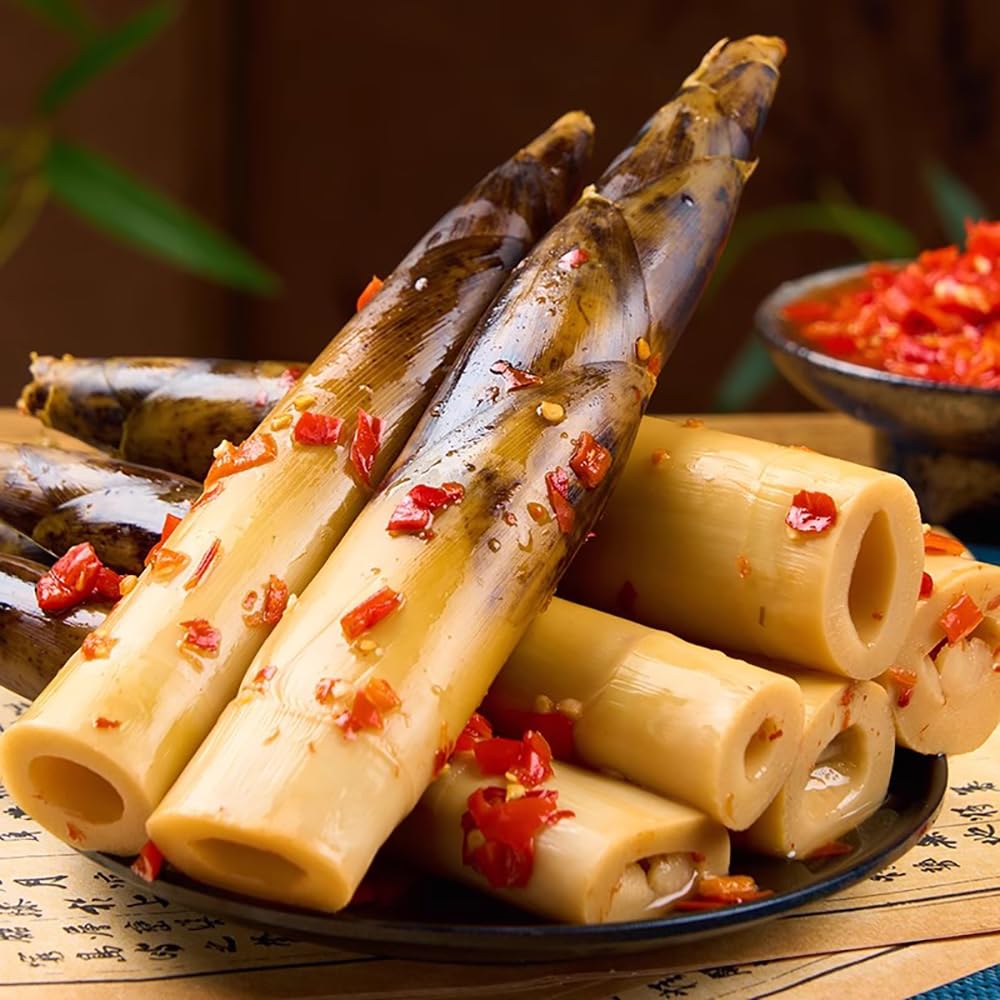 17.6OZ Bamboo Shoots To Eat,Instant Spicy Chinese Snacks,Bamboo Food,Chinese Snack,Spicy Strips