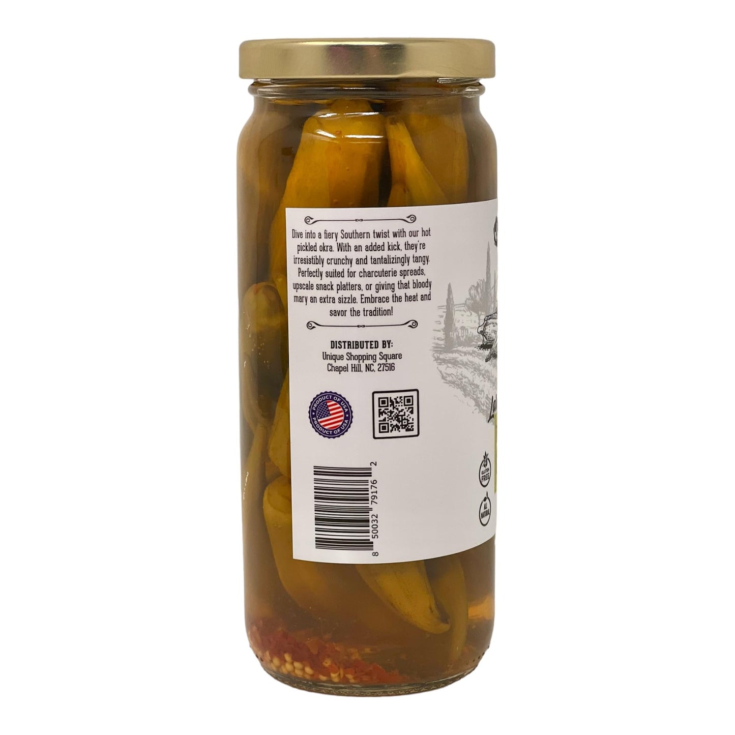Lara's Crisp and Hot Pickled Okra – (Pack of 2, 16 fl oz each) – Zesty Southern Style Spicy Okra, Ideal for Charcuterie Boards, Gourmet Snacks, and Cocktails – Gluten-Free, All-Natural, Vegan-Friendly