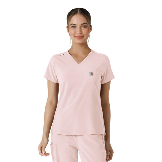 Carhartt Women's Tuck-in Scrub Top - Soft Rose, M