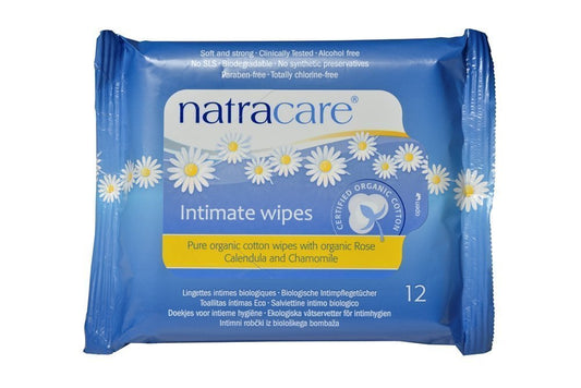 Natracare Organic Cotton Intimate Wipes (12 Wipes)
