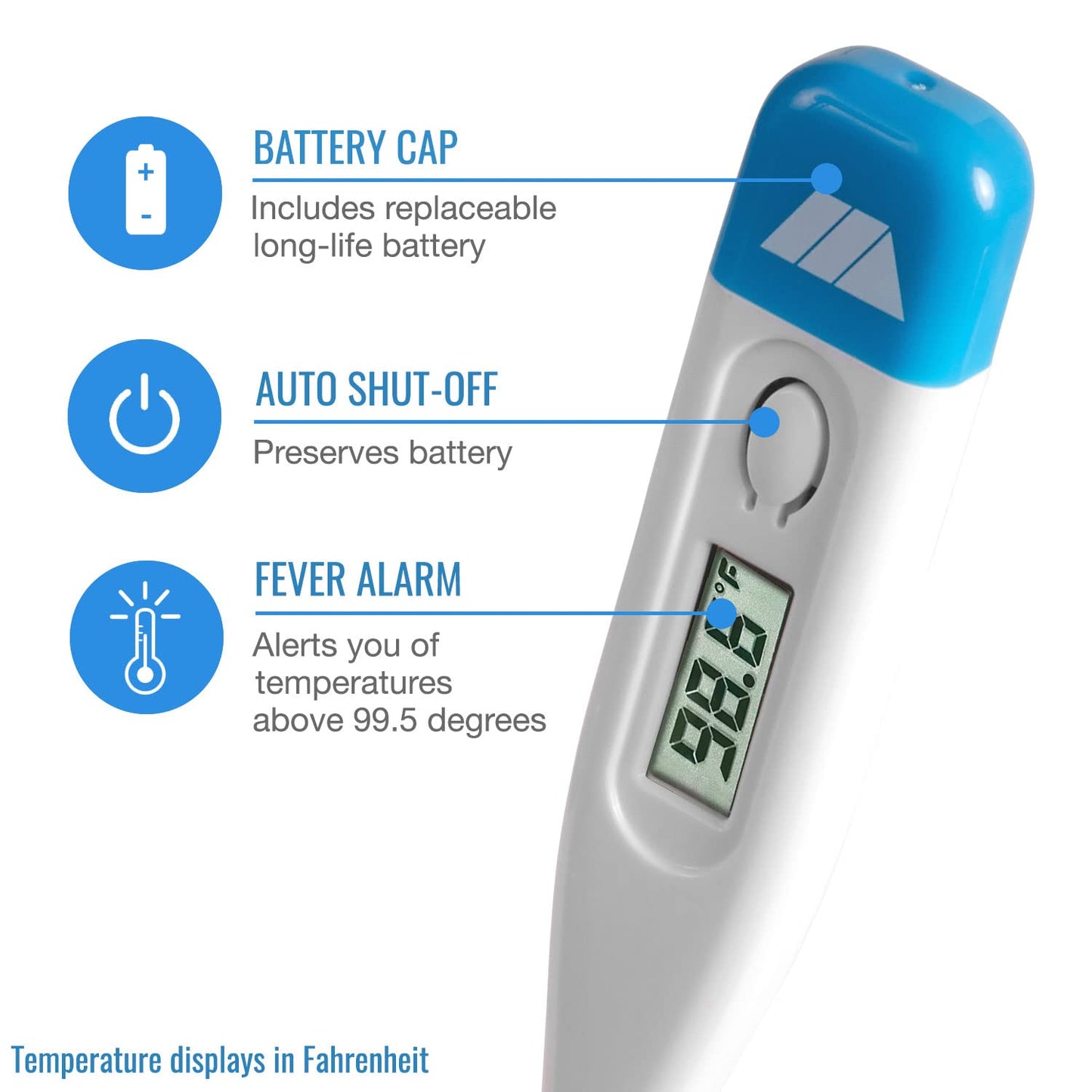 MABIS Digital Thermometer for Adults, Children and Babies, Oral Thermometer, FSA HSA Eligible Thermometer, Underarm Thermometer, Temperature Thermometer, 60 Seconds Readings (Pack of 144)