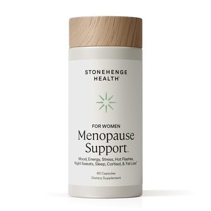 Stonehenge Health for Women Menopause Support for Peri + Menopause + Post - Mood, Energy, Stress, Hot Flashes, Night Sweats, Sleep & Cortisol, Chromax Chromium, Vitamin D3, KSM-66 Ashwagandha