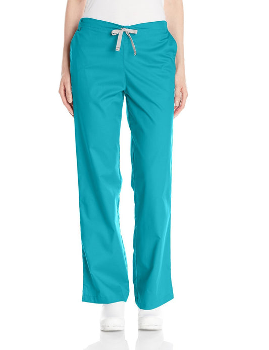WonderWink Women's Plus-Size Wonderwork Flare Leg Scrub Pant, Teal, 3X-Large/Tall