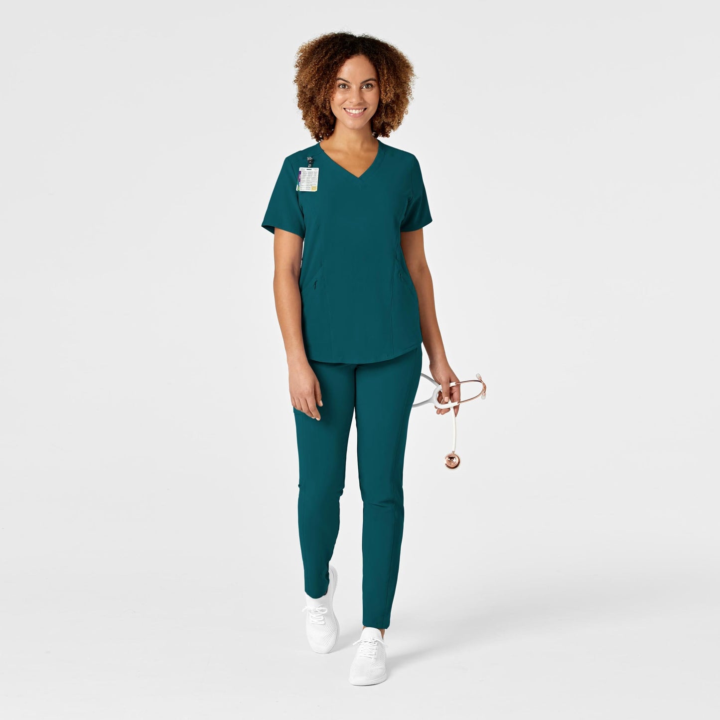 WonderWink Renew Women's V-Neck Scrub Top, Caribbean, M