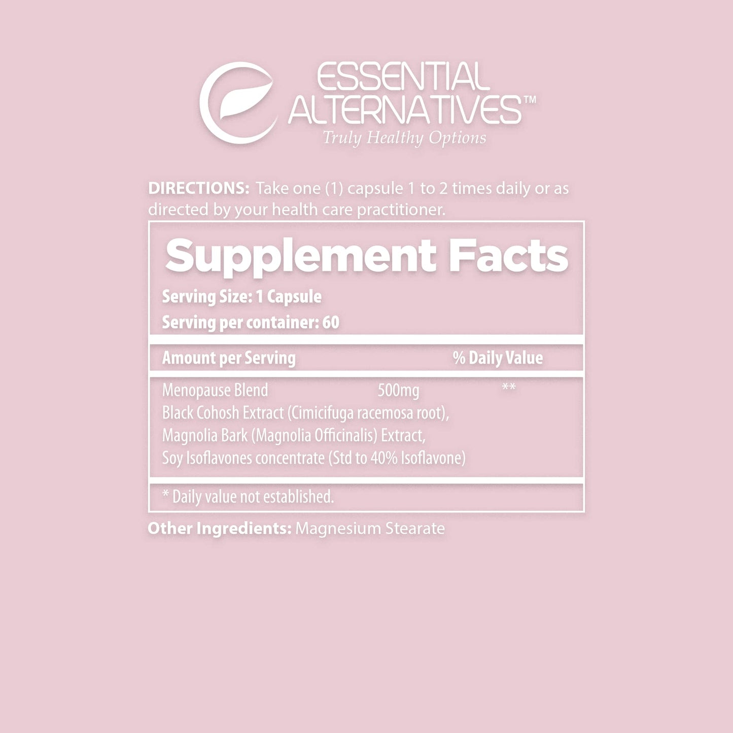 Menopause Care Supplement with Soy Isoflavones, Magnolia Bark, and Black Cohosh