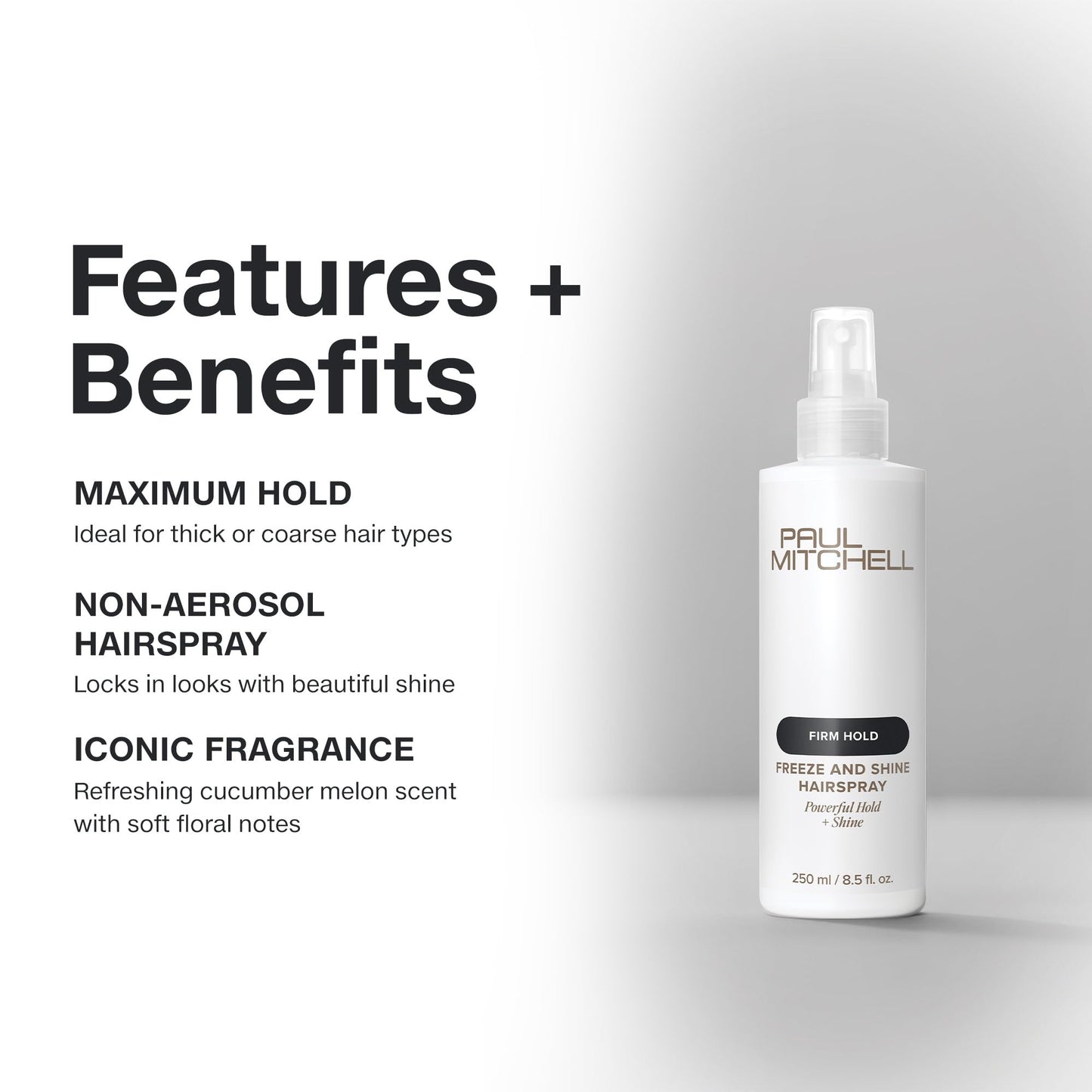 Paul Mitchell Freeze and Shine Super Hairspray, Maximum Hold, Shiny Finish Hairspray, For Coarse Hair