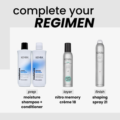 Nitro Memory Crème 18 | Firm Hold Crème Mousse | 3 Day Style Memory | 1st Nitrogen Crème Mousse | No Stick Application | All Hair Types