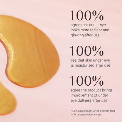 MZ SKIN Hydra-Bright Gold Eye Mask - Collagen-Infused Hydrogel Treatment for Puffiness, Dark Circles and Fine Lines, With Niacinamide, Hyaluronic Acid & Gold Nano Particles, Fragrance Free
