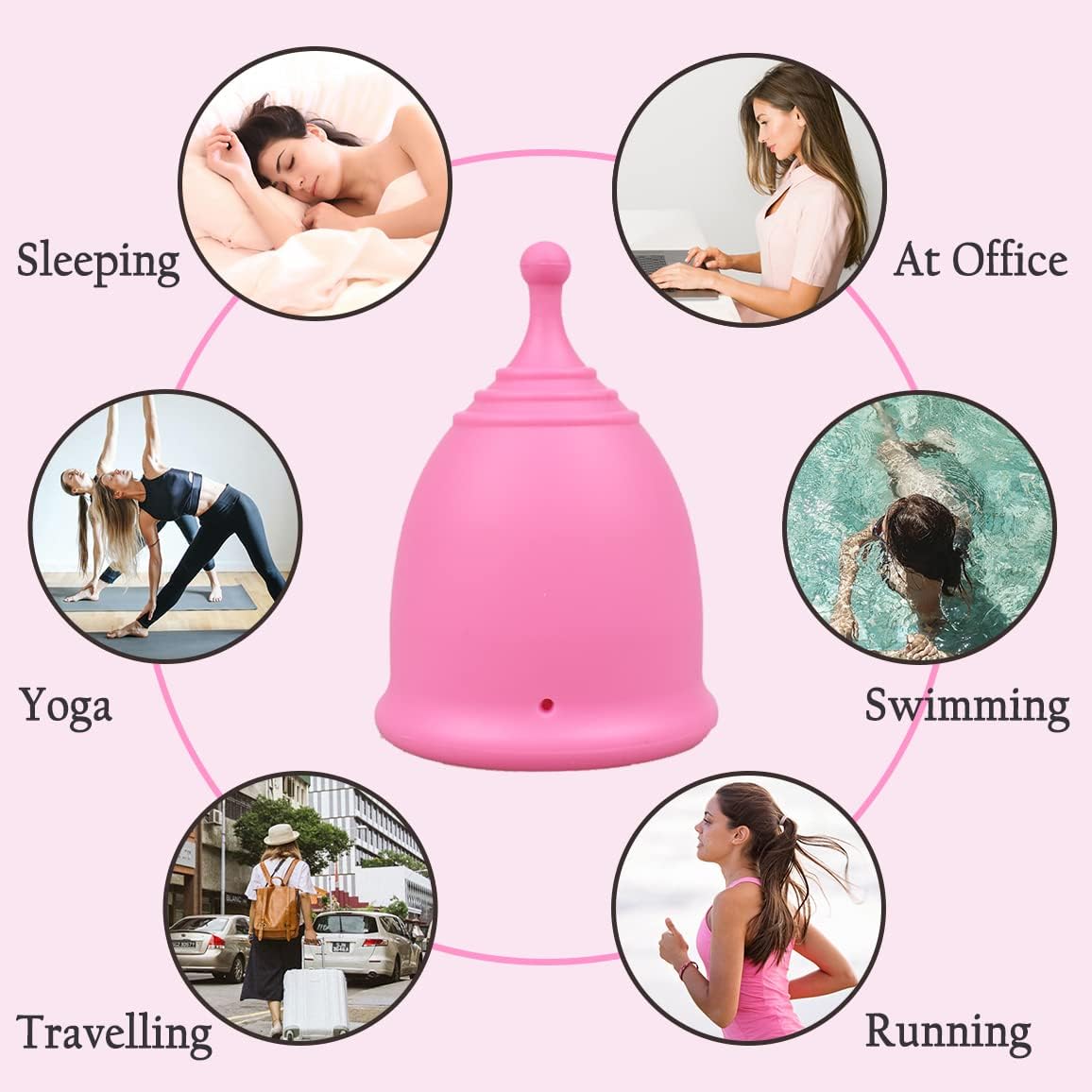 SHORDY Menstrual Cups (Large), Single Pack with Box, Soft & Flexible, Copa Menstrual Kit for Women Upto 12 Hours of Comfort, Eco-Friendly & Safer Alternative to Disc Pads Tampons (Pink)