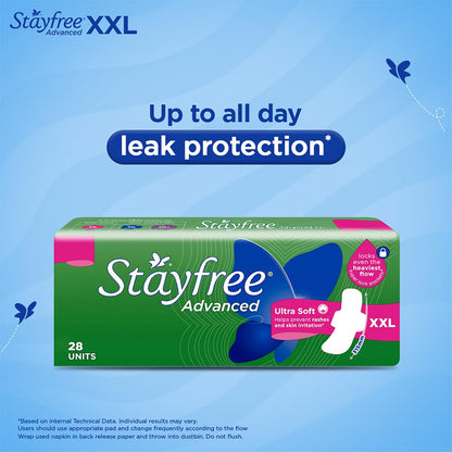 Stayfree Advanced Ultra-Comfort Napkins with Wings - 28 Pads (Extra Large)