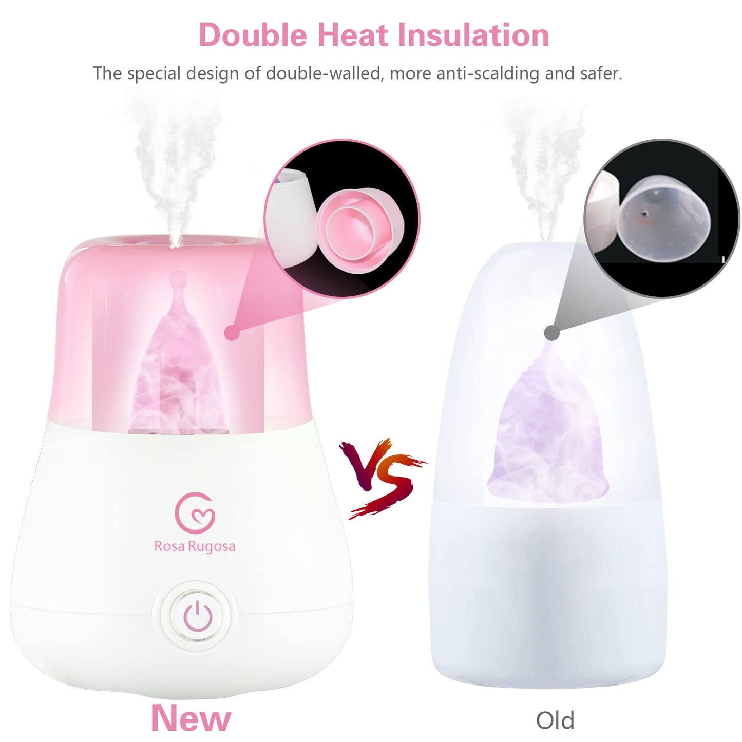 ROSA RUGOSA Menstrual Cups + Steamer Bundle - All You Need to Start Your Menstrual Cup Journey! - Feminine Hygiene - Leak-Free - up to 99.9%