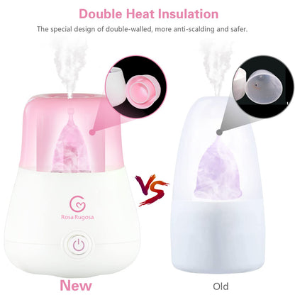 ROSA RUGOSA Menstrual Cups + Steamer Bundle - All You Need to Start Your Menstrual Cup Journey! - Feminine Hygiene - Leak-Free - up to 99.9%