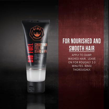 GIBS Grooming Bio Fuel - Conditioning Fuel for Beard & Hair Growth (3.25 oz) Mango Butter, Saw Palmetto, Dragon's Blood - Caffeine & Biotin - Hair Conditioner & Beard Conditioner for Men - Made in USA
