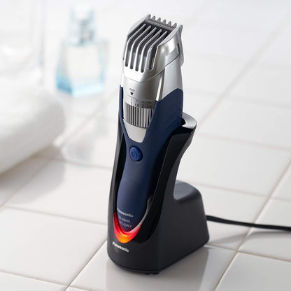 Panasonic Cordless Men's Beard Trimmer With Precision Dial, Adjustable 19 Length Setting, Rechargeable Battery, Washable - ER-GB40-S (Blue)