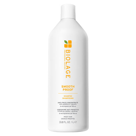 Biolage Smooth Proof Shampoo - Gently Cleanses and Adds Shine, Nourishes, Moisturizes & Tames Frizz, For All Frizzy Hair Types, With Camellia Oil & Glycerin, Vegan & Paraben-Free, 33.8 Fl Oz