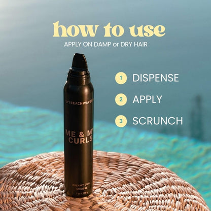 The Beachwaver Co. Me & My Curls Creamy Curl Mousse - Full Size (7 Oz) | Lightweight, Creamy Vegan Mousse For Curls, Coils, and Waves - Defines Natural Texture and Enhances Shine | Bondi Beach Day