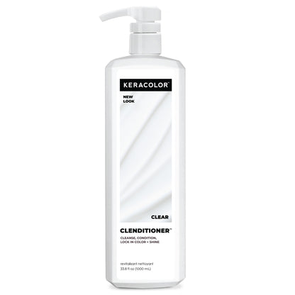 Keracolor Clenditioner Cleansing Conditioner, Clear, Color Protecting Keratin-Infused Co-Wash, Prevents Fade, 2 Sizes