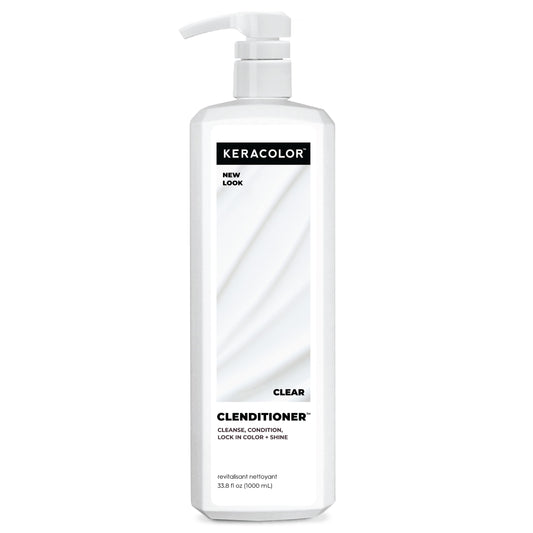 Keracolor Clenditioner Cleansing Conditioner, Clear, Color Protecting Keratin-Infused Co-Wash, Prevents Fade, 2 Sizes