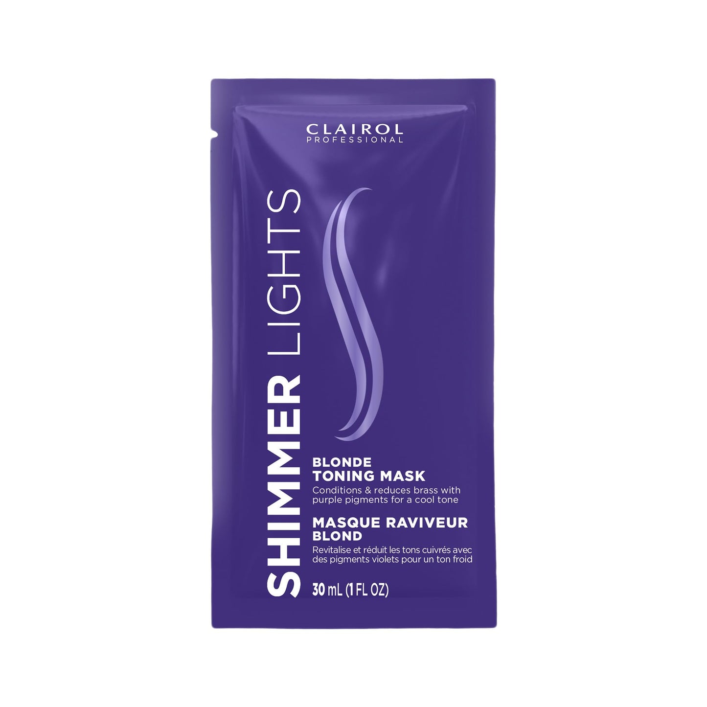 Clairol Professional Shimmer Lights Violet Toning Mask for Neutralizing Brassy Tones with Refreshing Blonde Hair Results